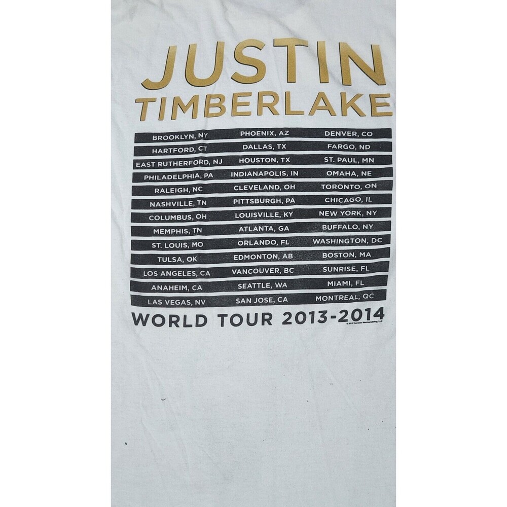Justin Timberlake Tour Concert T-Shirt 20/20 Experience Size Medium Tag Defect - Picture 3 of 5